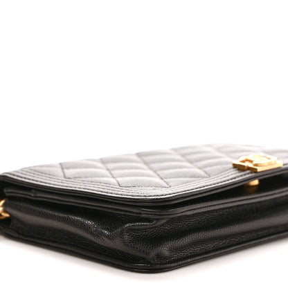 Chanel Caviar Quilted Boy Wallet On Chain WOC Black 8 of 10
