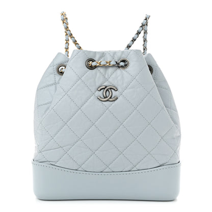 Chanel Aged Calfskin Quilted Small Gabrielle Backpack Light Blue 1 of 10