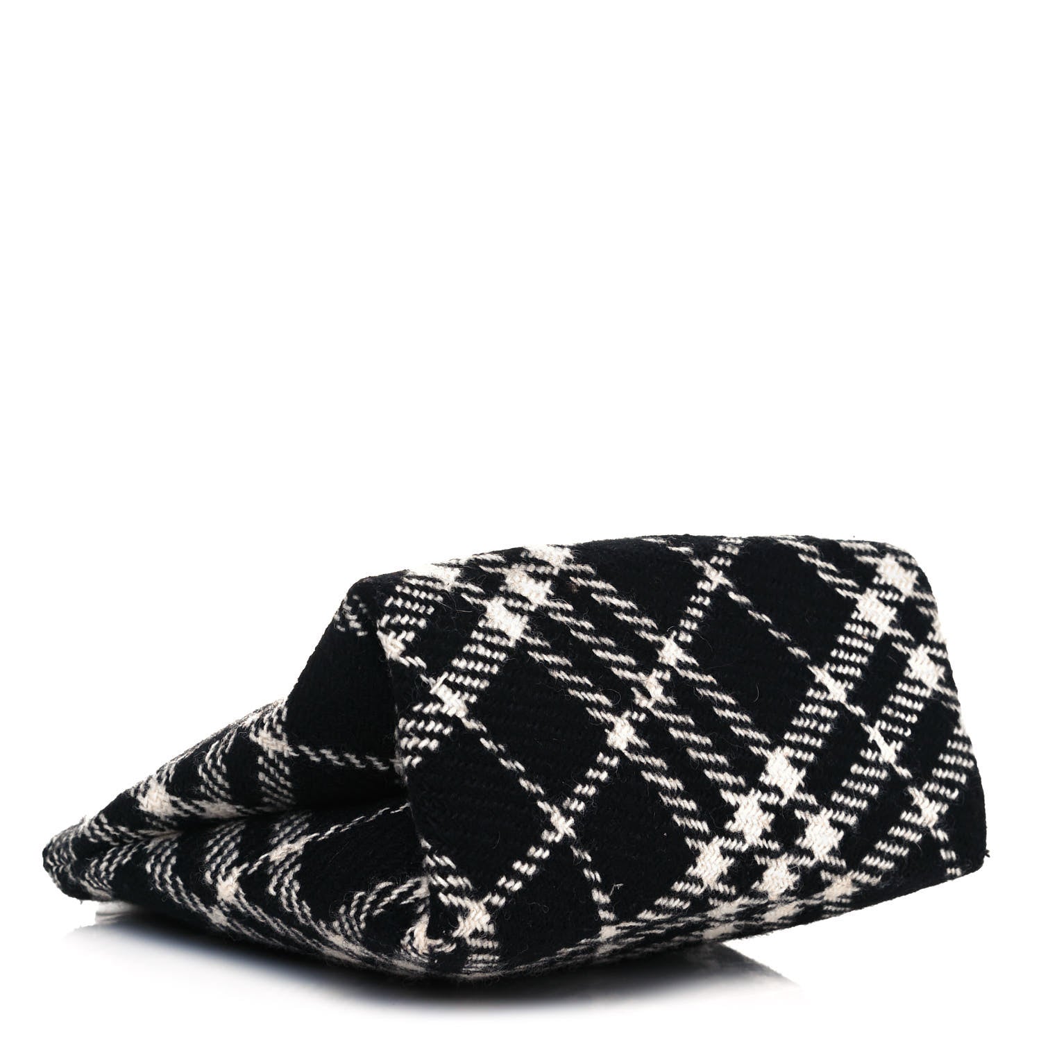 Burberry Wool Plaid Check Tote Black 4 of 10