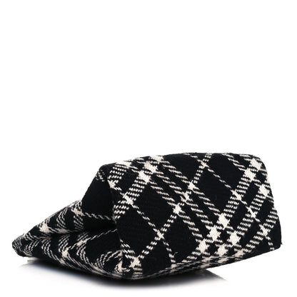 Burberry Wool Plaid Check Tote Black 4 of 10