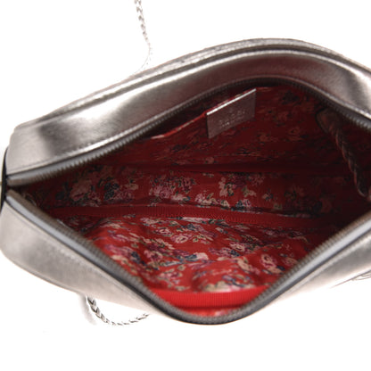 Gucci Laminated Nappa Web Trapuntata Small GG Shoulder Bag Argento 5 of 9