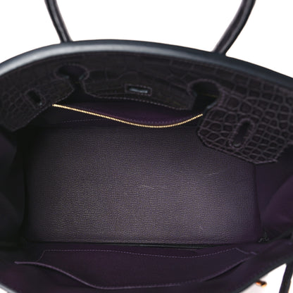 Hermes Togo Matte Alligator Birkin Touch 30 Raisin Prunoir 8 of 23