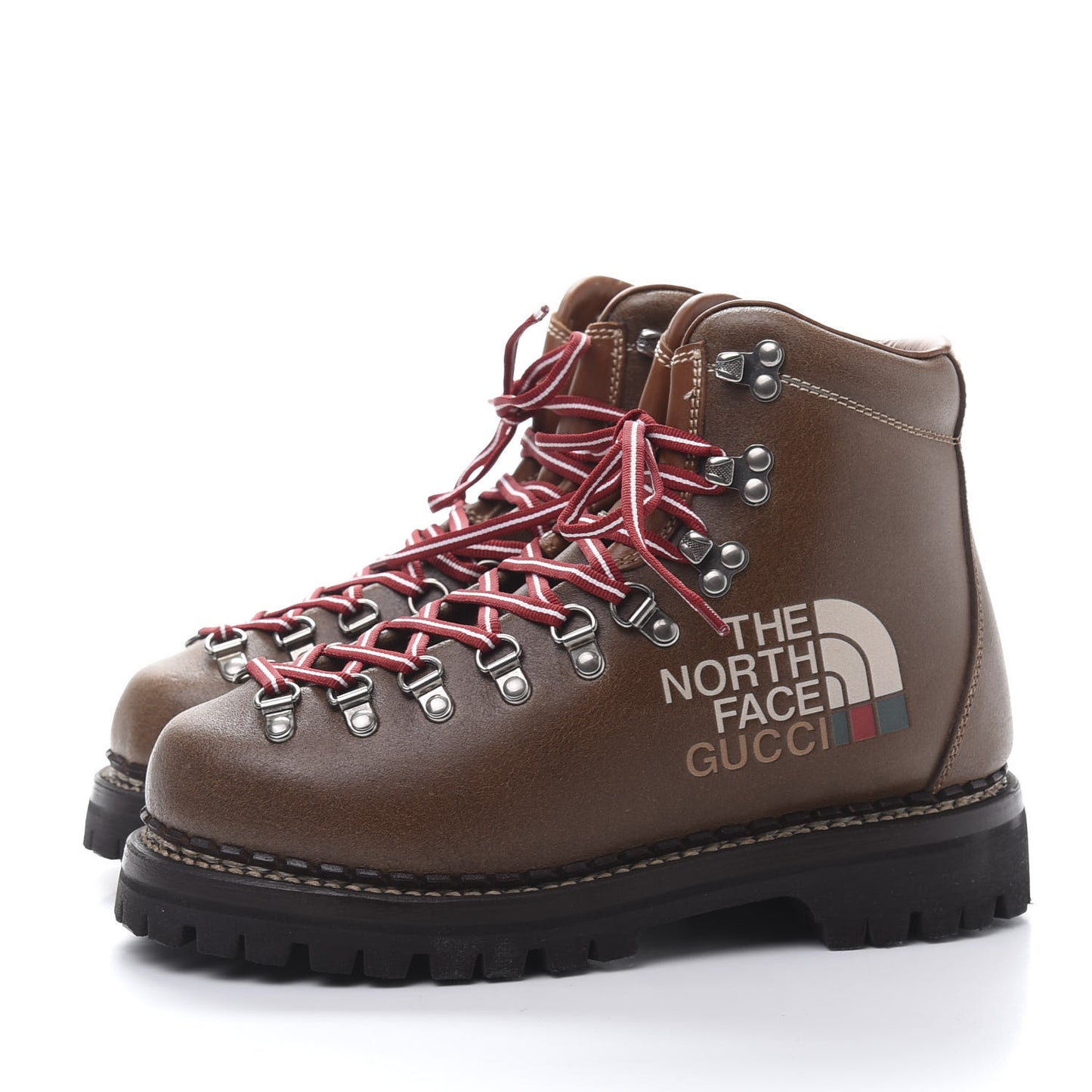 X THE NORTH FACE Calfskin Womens Hiking Ankle Boots 38 Foggy Tabacco Cuir