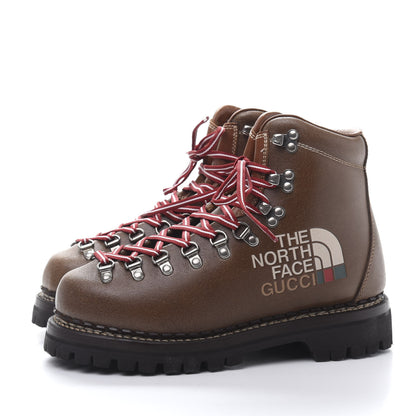 Gucci X THE NORTH FACE Calfskin Womens Hiking Ankle Boots 38 Foggy Tabacco Cuir 3 of 9