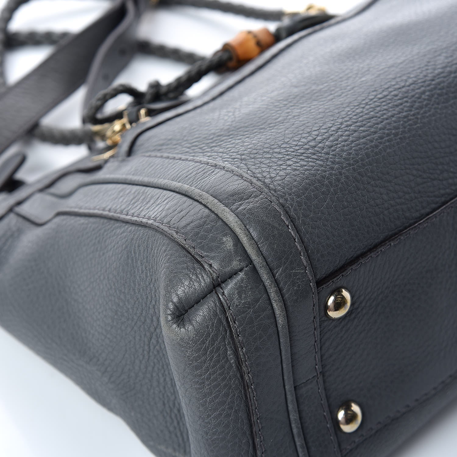 Gucci Pebbled Calfskin Small Bella Top Handle Bag Gray 15 of 17