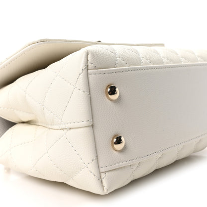 Chanel Caviar Quilted Mini Coco Handle Flap White 9 of 11