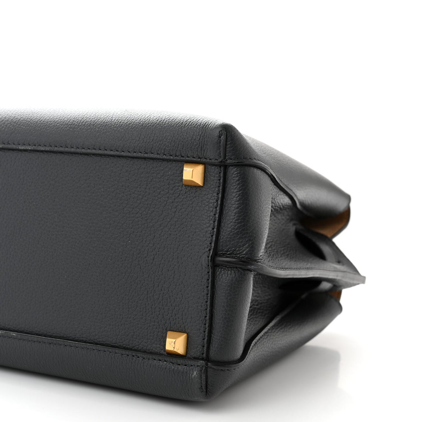 Grained Calfskin Medium Milla Tote Phantom Grey