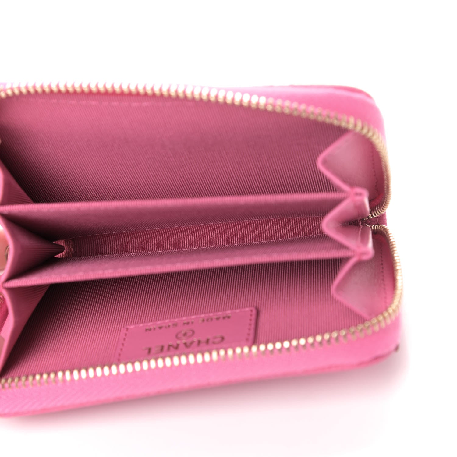 Chanel Caviar Quilted Zip Coin Purse Pink 4 of 4