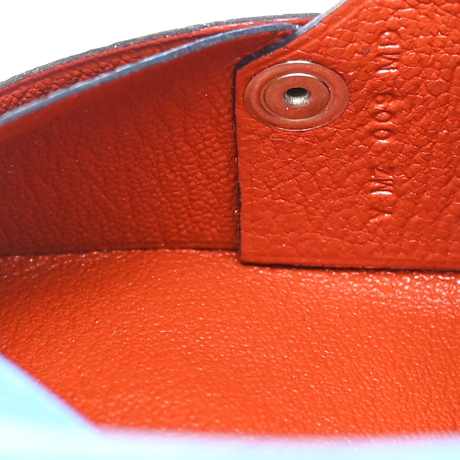 Hermes Chevre Mysore Verso Calvi Card Case Bleu Frida Cuivre 5 of 9