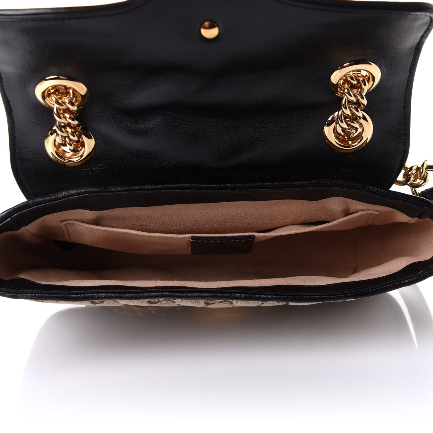 Monogram Matelasse Diagonal Mini GG Marmont Shoulder Bag Beige Black