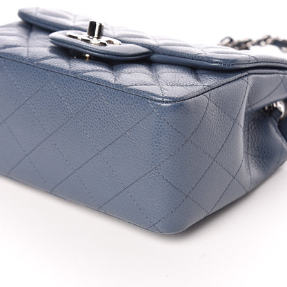 Chanel Caviar Quilted Mini Square Flap Dark Blue 9 of 11