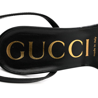 Gucci Regent Calfskin Crystal Strappy Horsebit Sandals 37.5 Black 8 of 11
