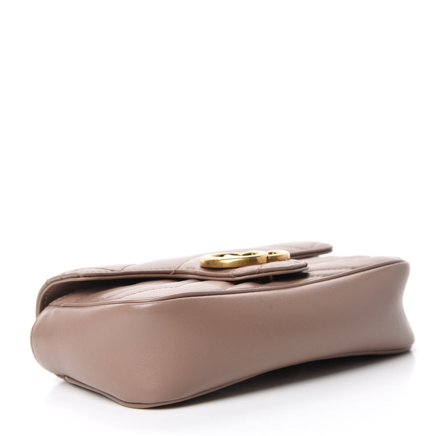 Calfskin Matelasse Super Mini GG Marmont Shoulder Bag Porcelain Rose