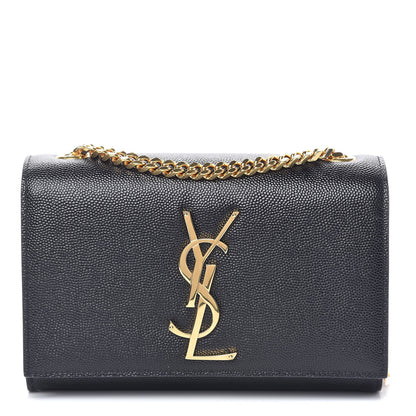 Saint Laurent Grain De Poudre Small Monogram Kate Satchel Black 1 of 9