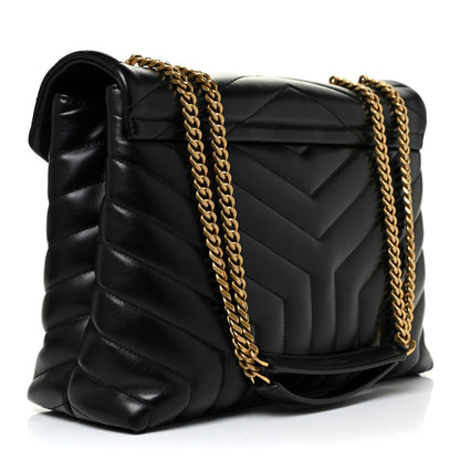 Saint Laurent Calfskin Y Quilted Monogram Medium Loulou Chain Satchel Black 3 of 14