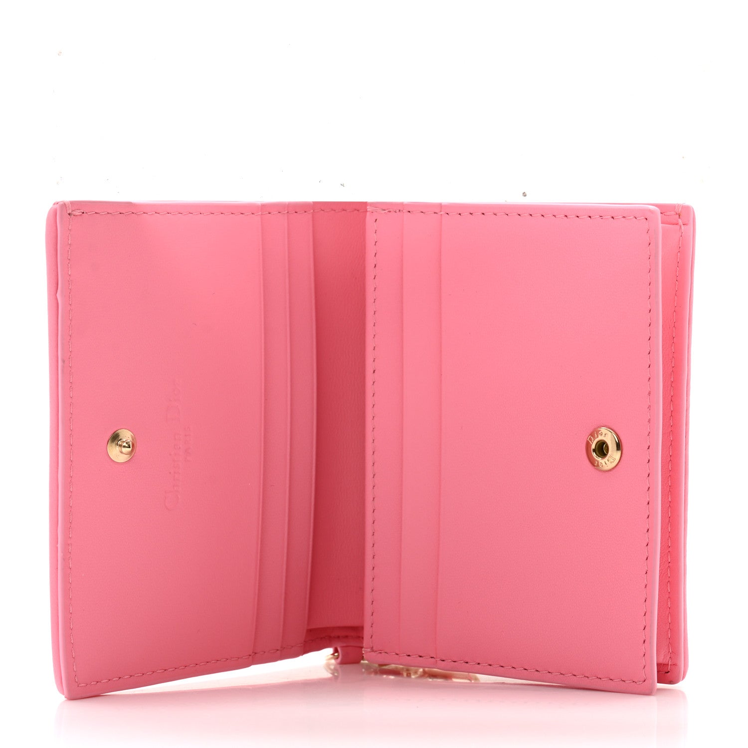 Christian Dior Lambskin Cannage Mini Lady Dior Wallet Pink 5 of 10