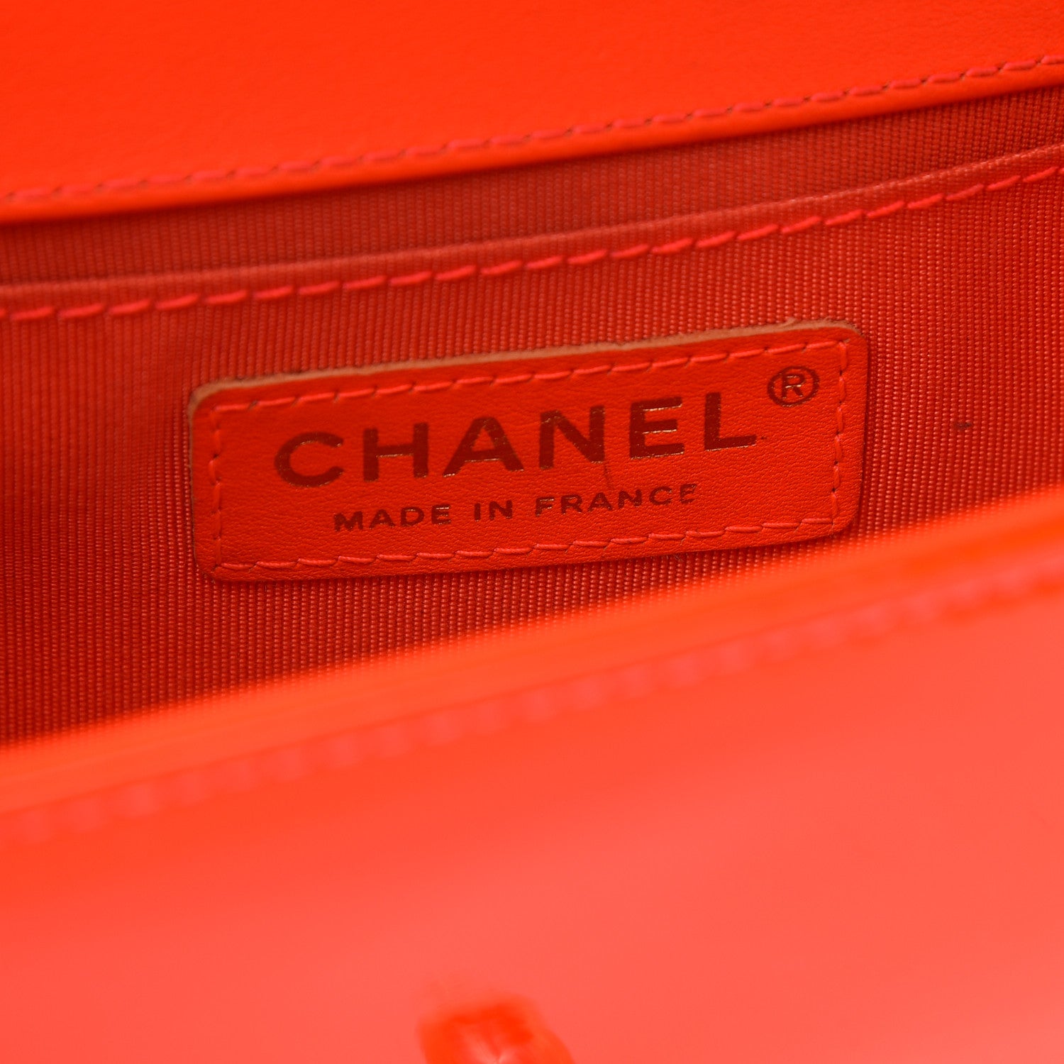 Chanel Patent Calfskin Quilted Small Boy Flap Orange 6 of 9