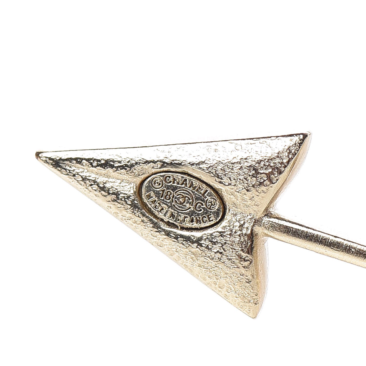 Chanel Crystal Pearl CC Arrow Brooch Gold 4 of 6