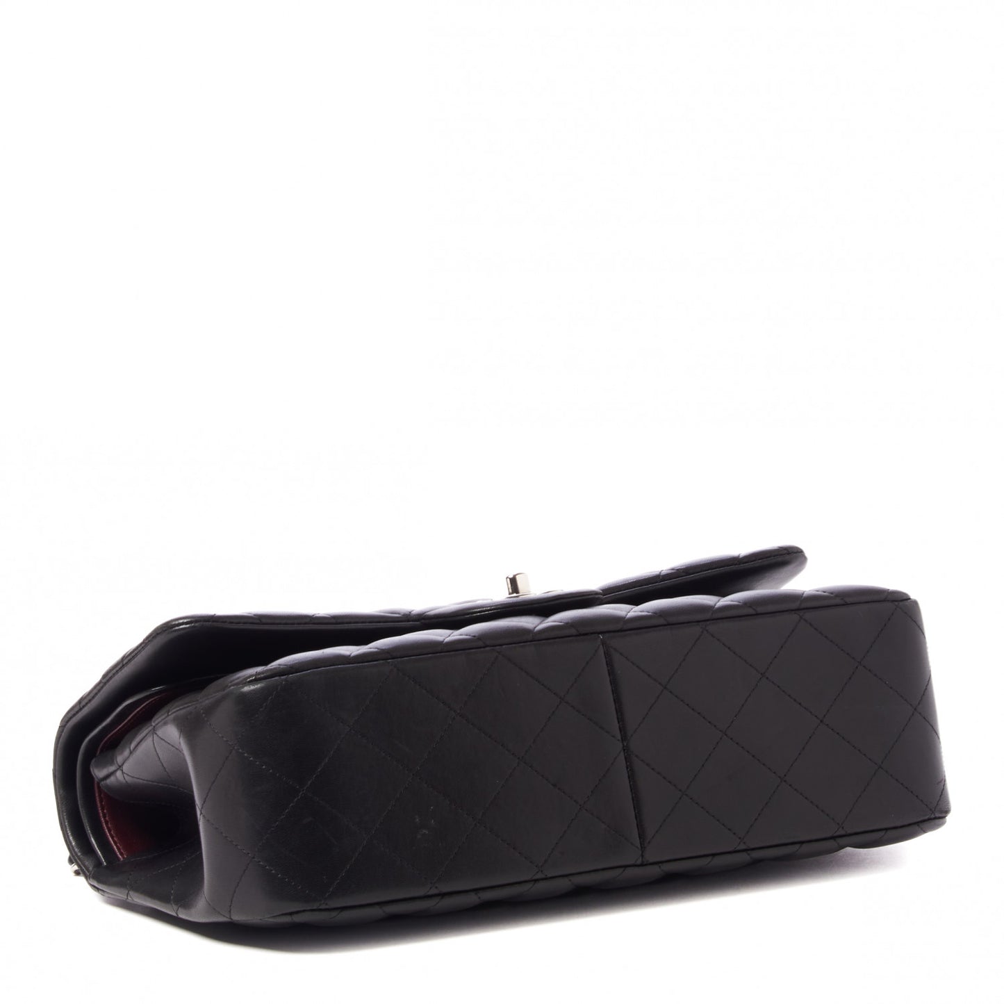 Lambskin Quilted Jumbo Double Flap Black