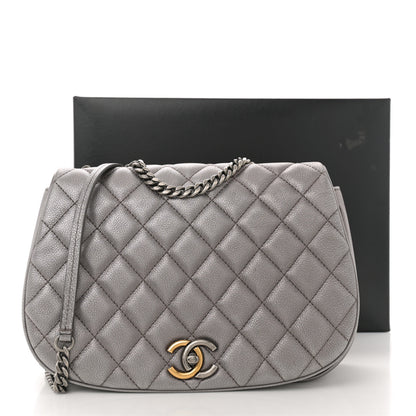 Chanel Metallic Calfskin Quilted Casual Pocket Messenger Flap Silver 11 of 11