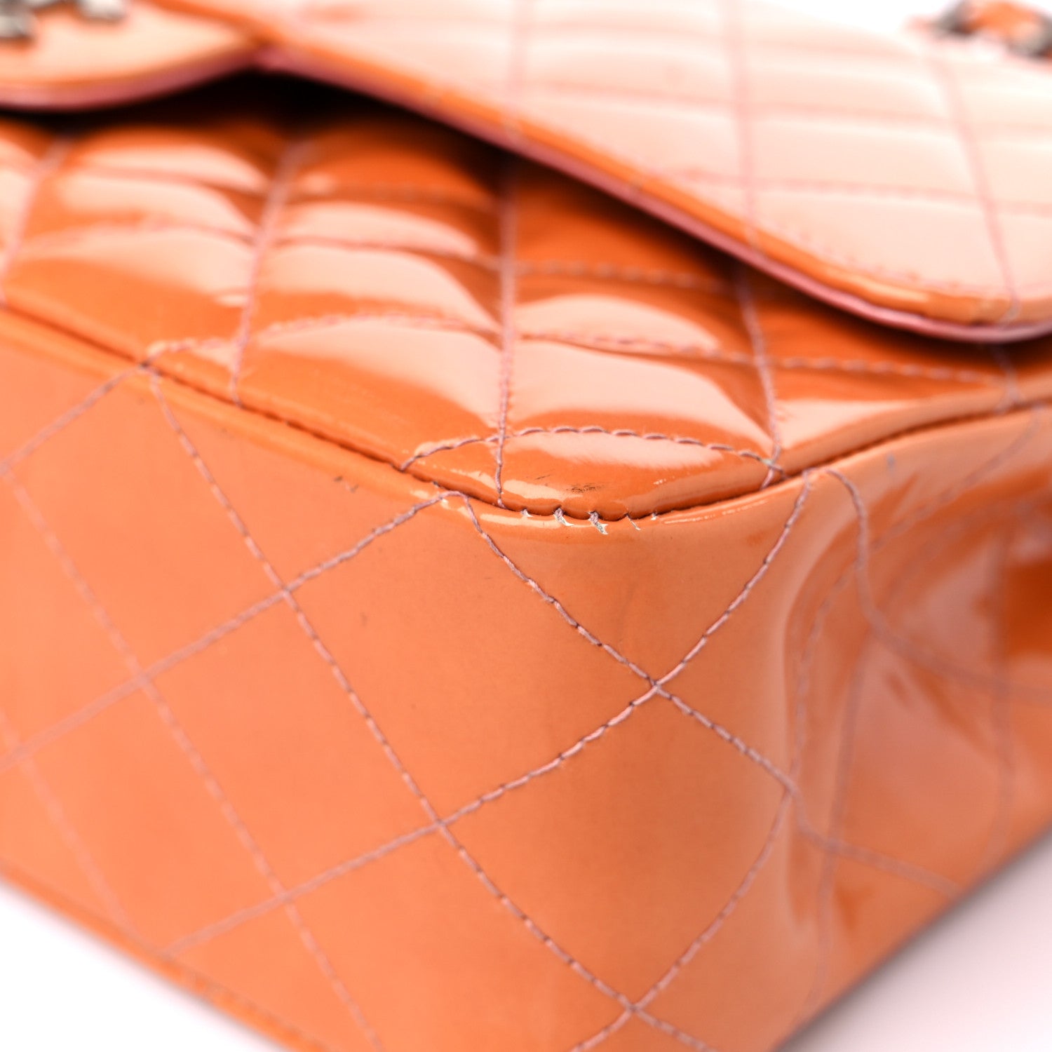 Chanel Patent Quilted Medium Double Flap Fuchsia 9 of 22