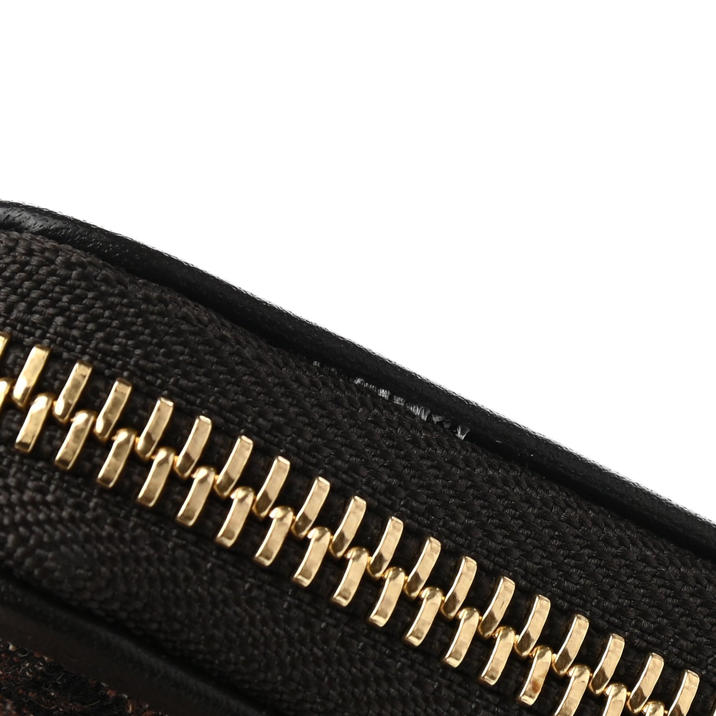 Metallic Monogram Zip Around Wallet Brown