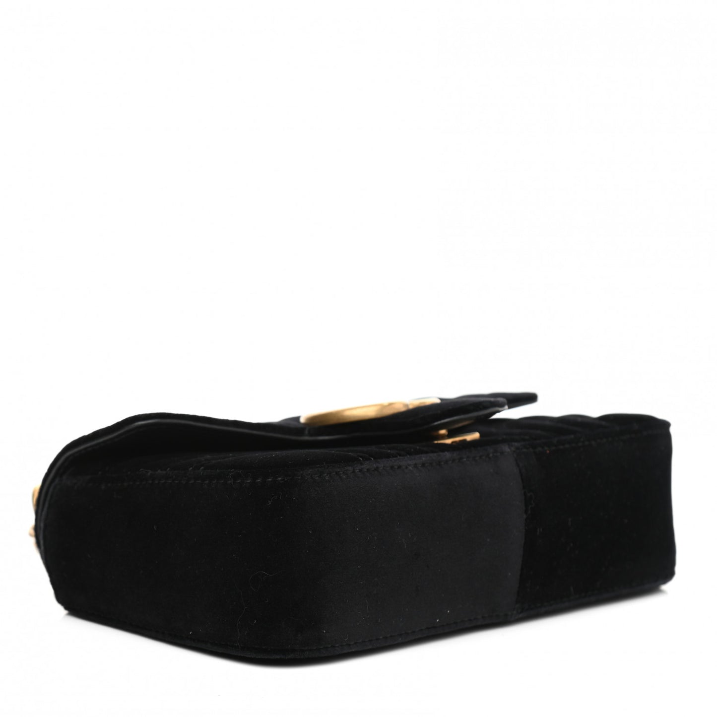 Velvet Matelasse Mini GG Marmont Shoulder Bag Black