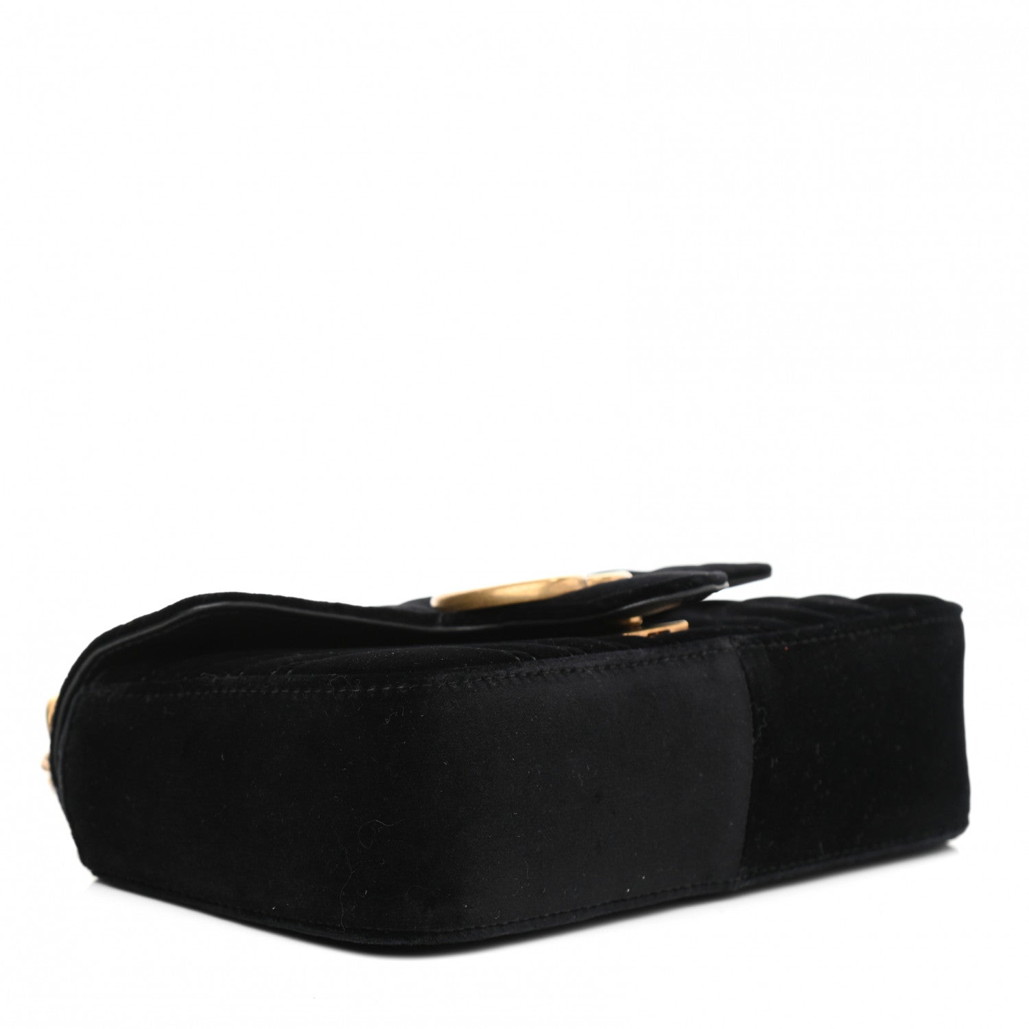 Gucci Velvet Matelasse Mini GG Marmont Shoulder Bag Black 4 of 13