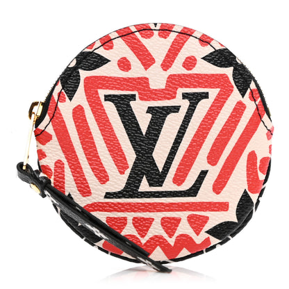Louis Vuitton Monogram Giant Crafty Round Coin Purse Creme Rouge 1 of 7