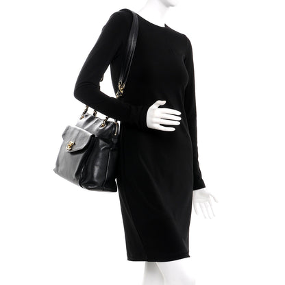 Chanel Caviar Flap Shoulder Bag Black 2 of 10