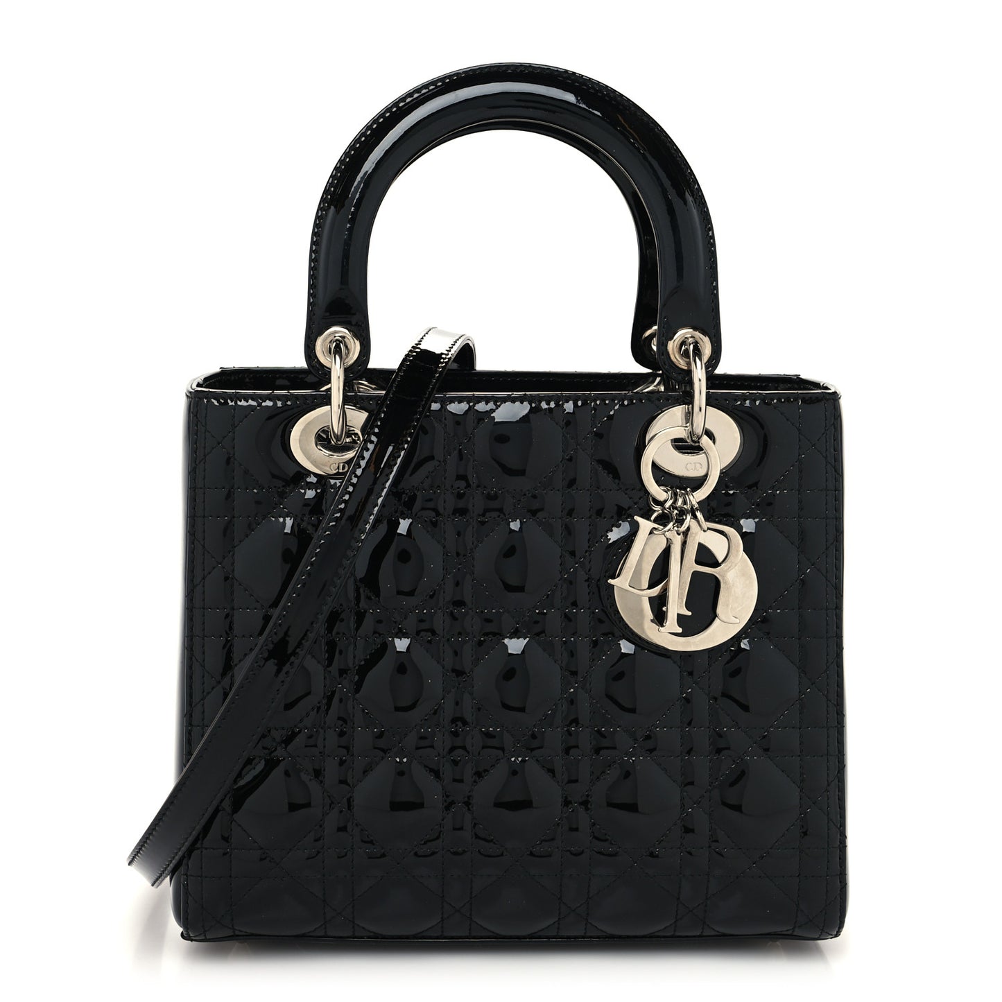Patent Cannage Medium Lady Dior Black