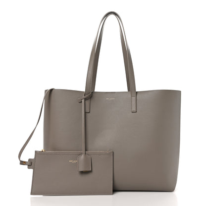 Saint Laurent Calfskin Large Shopping Tote Oyster Gray 3 of 11