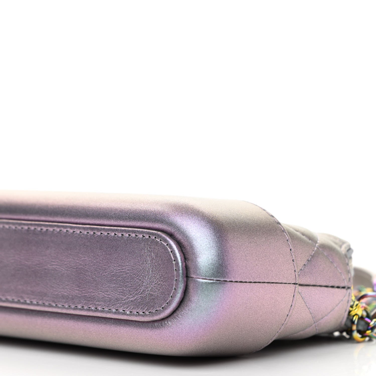 Chanel Iridescent Lambskin Calfskin Quilted Small Gabrielle Clutch With Chain Light Purple 11 of 12