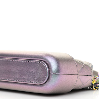Chanel Iridescent Lambskin Calfskin Quilted Small Gabrielle Clutch With Chain Light Purple 11 of 12