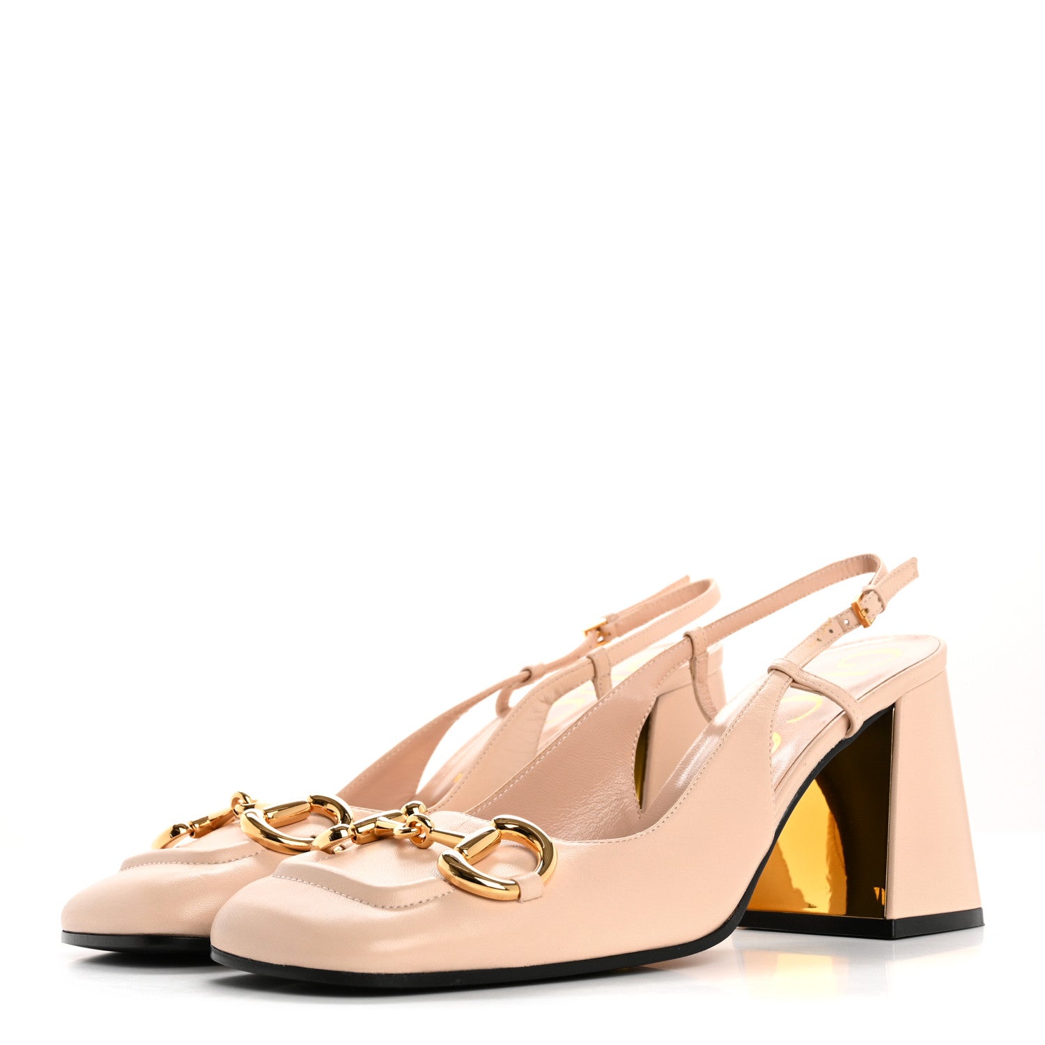 Gucci Malaga Kid Horsebit 75mm Slingback Pumps 40 Skin Rose 4 of 11