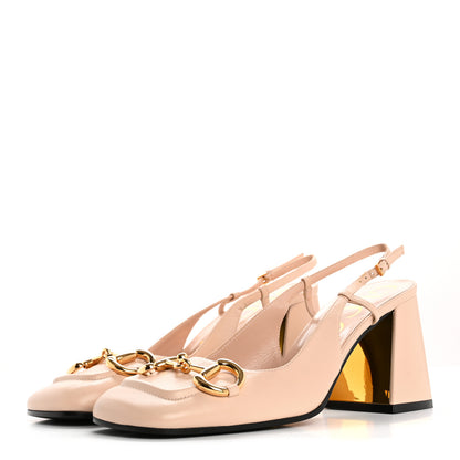 Gucci Malaga Kid Horsebit 75mm Slingback Pumps 40 Skin Rose 4 of 11
