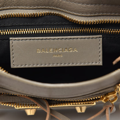 Balenciaga Chevre Gold Metallic Edge Hardware Mini City Gris Taupe 6 of 9