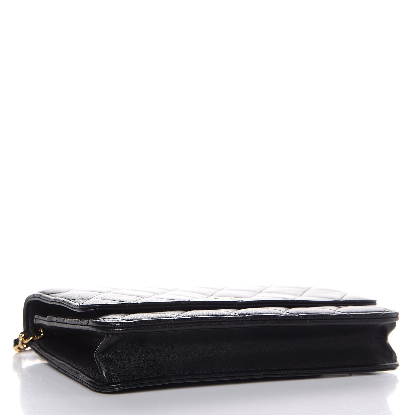 Lambskin Quilted Wallet On Chain WOC Black