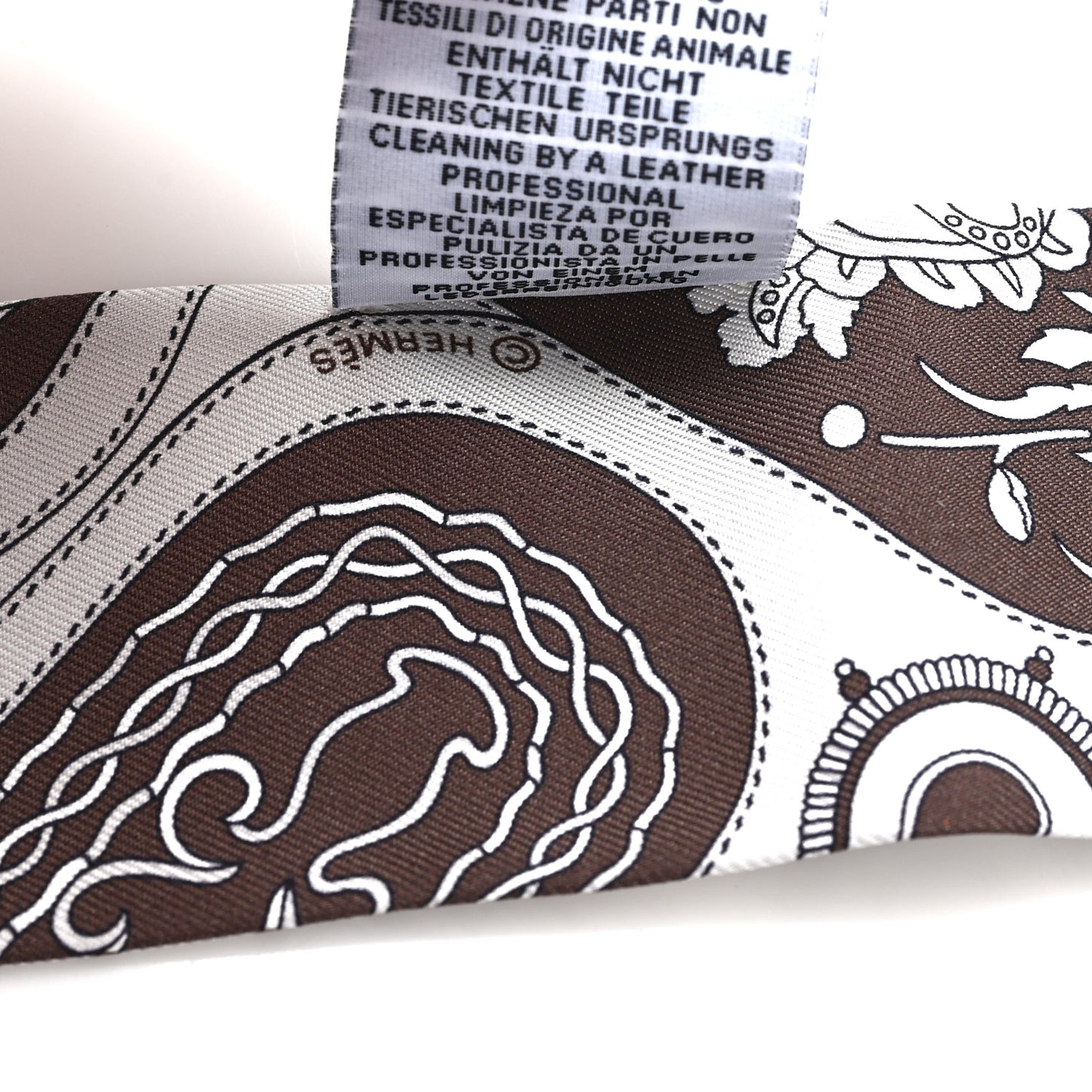 Silk Festival Des Amazones Bandana Fringed Twilly Craie Brun
