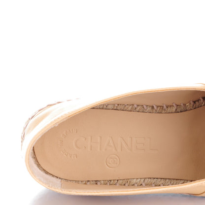 Chanel Lambskin CC Espadrilles 36 Beige Black 9 of 10