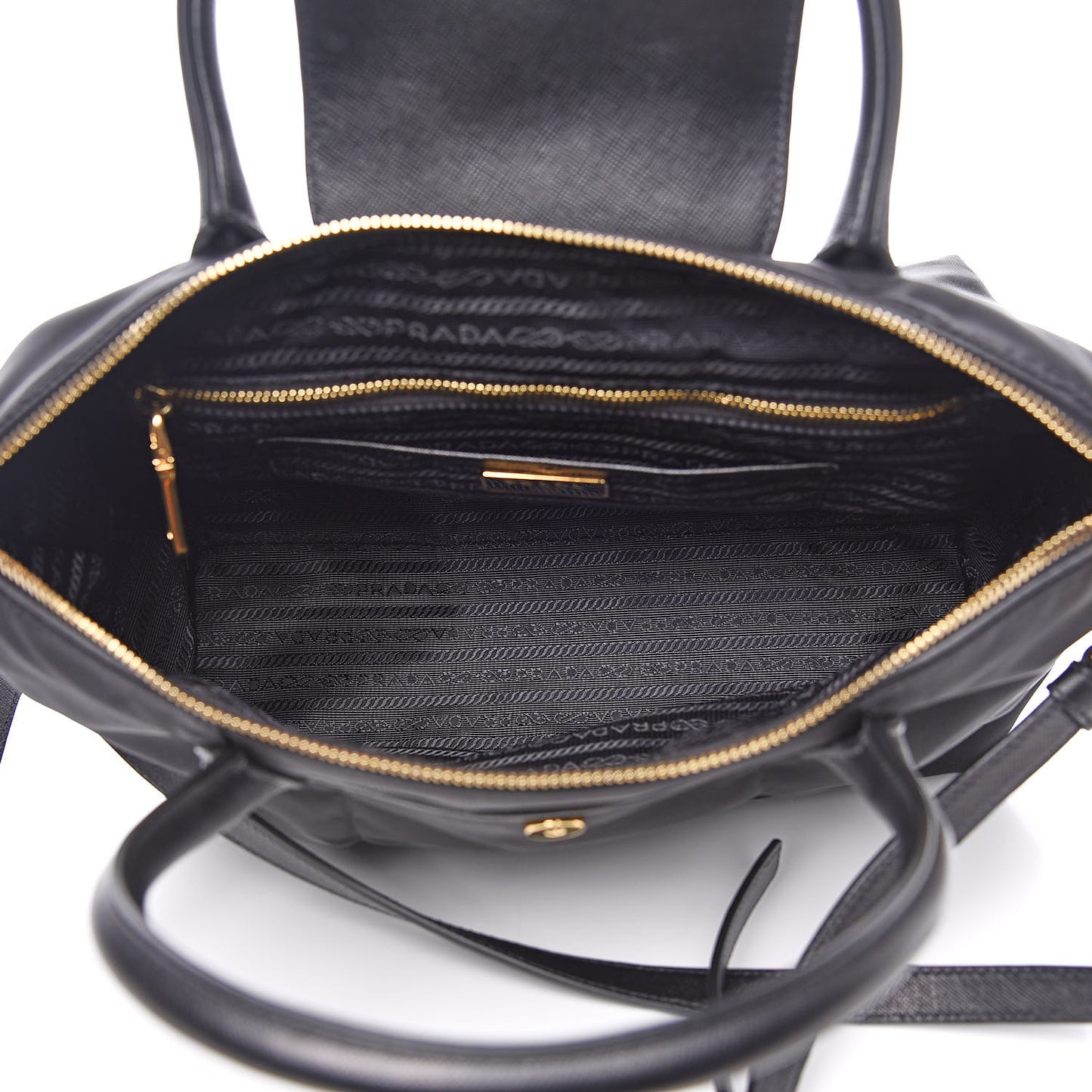 Saffiano Tessuto Nylon Tote Black