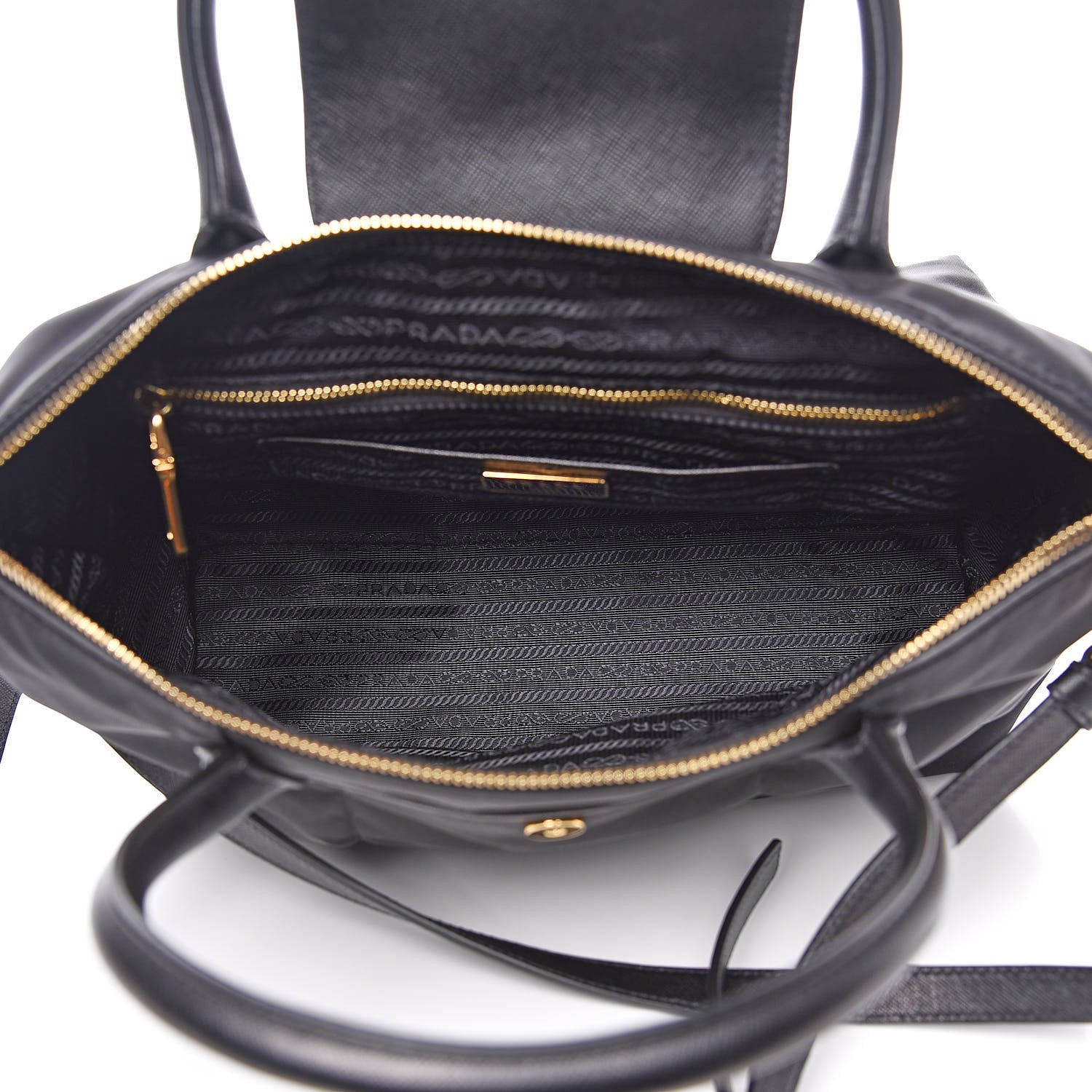 Prada Saffiano Tessuto Nylon Tote Black 5 of 8