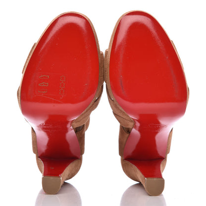 Christian Louboutin Suede Apron Lili 120 Pumps 38 Noisette 5 of 7