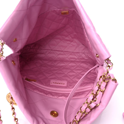 Chanel Shiny Calfskin Quilted Small Chanel 22 Pink 5 of 9
