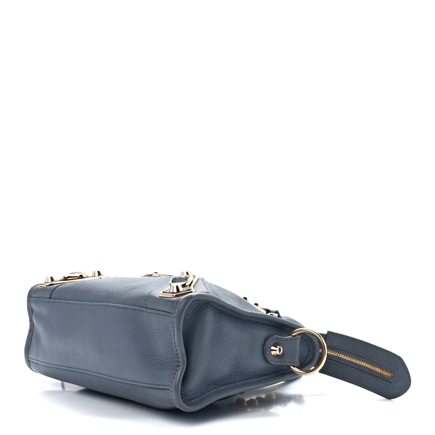 Balenciaga Chevre Gold Metallic Edge Hardware Mini City Bleu Acier 10 of 12
