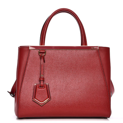 Fendi Vitello Elite Flamingo Petite 2Jours Tote Mattone 1 of 9