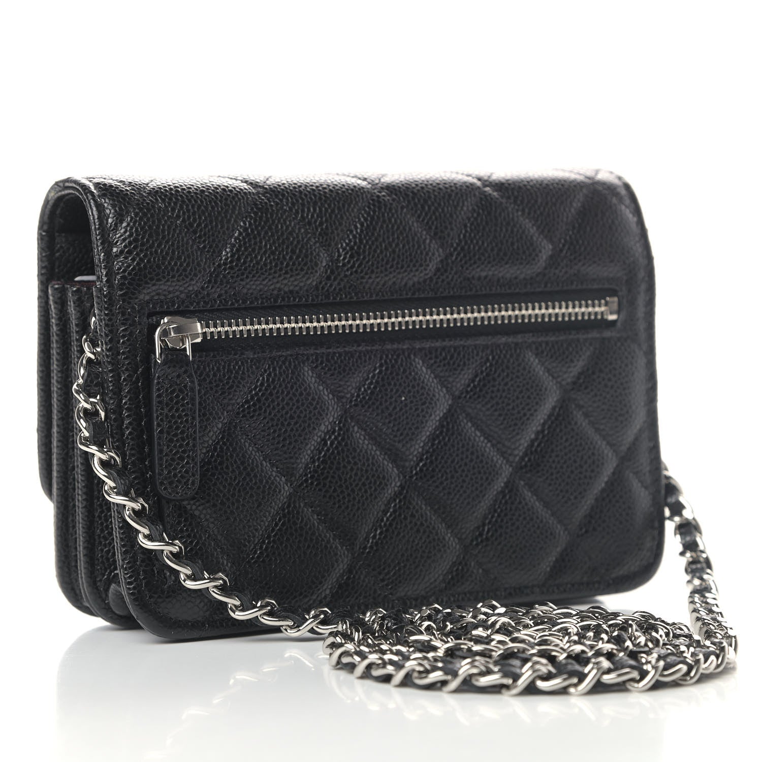 Chanel Caviar Quilted Mini Wallet On Chain WOC Black 2 of 4