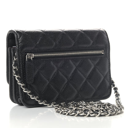 Chanel Caviar Quilted Mini Wallet On Chain WOC Black 2 of 4
