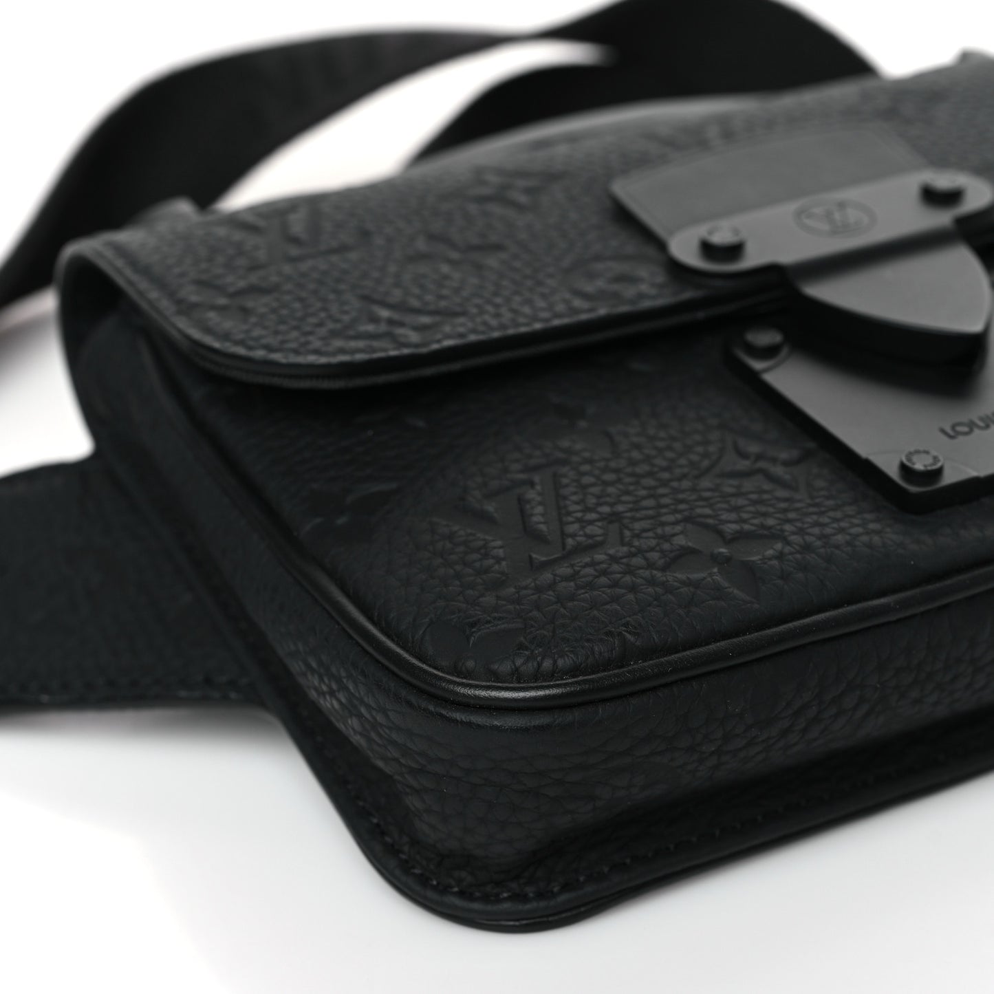 Taurillon Monogram S Lock Sling Bag Black