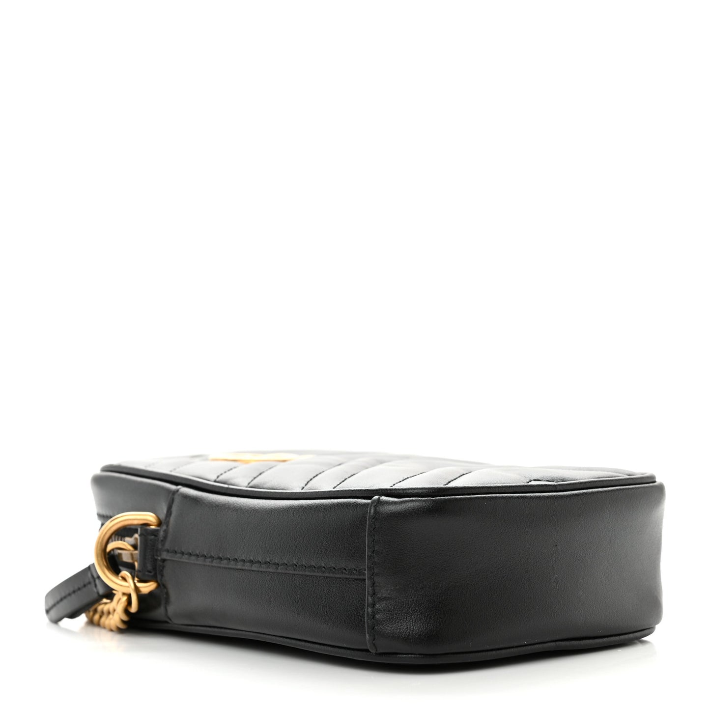 Calfskin Matelasse Mini GG Marmont Crossbody Bag Black